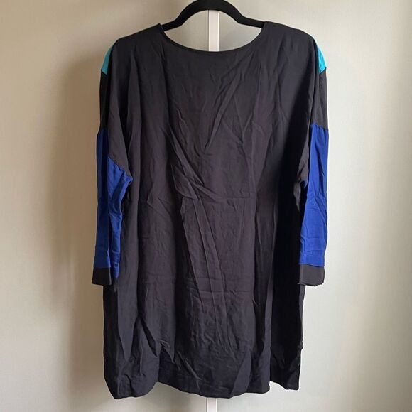 Parakian Paris Blue & Black Colorful Long Sleeve Tunic - Picture 4 of 5